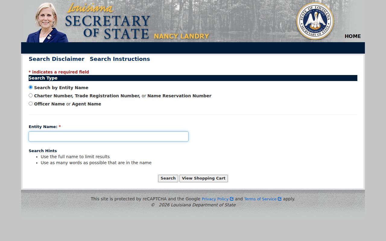 Shreveport residents directory Louisiana business entity search