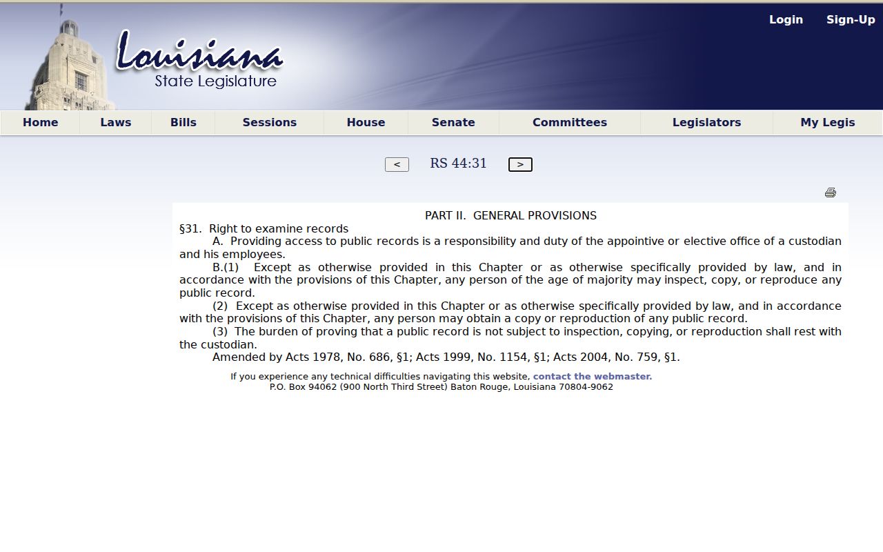 Louisiana public records law used for Shreveport block record requests