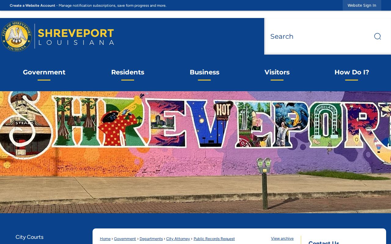 Shreveport public records request guidance for block and permit files