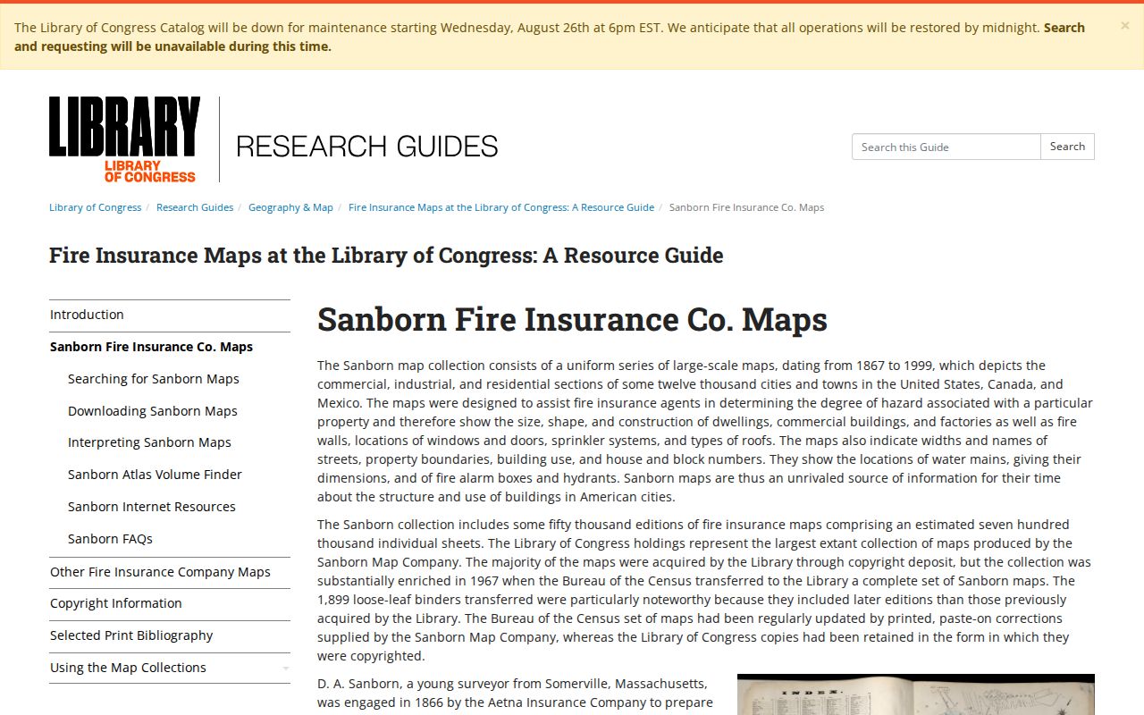 Library of Congress Sanborn map guidance for Shreveport house history